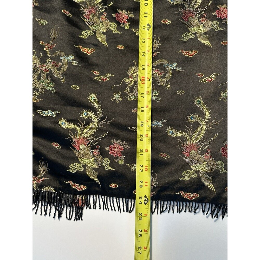 Karen Kane Women’s Black Silk Blend Pencil Skirt Size 4 26X24 Asian Dragon Motif - Picture 8 of 8